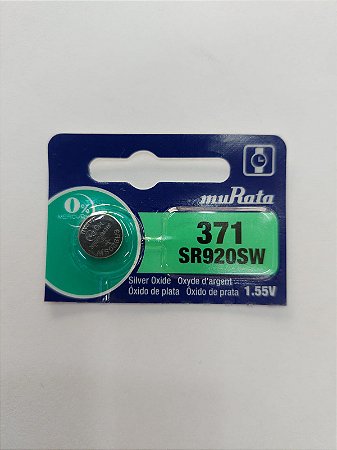 Bateria 371 / SR920SW Murata - 1,5 Volt Importada Cartela com 01 Unidade