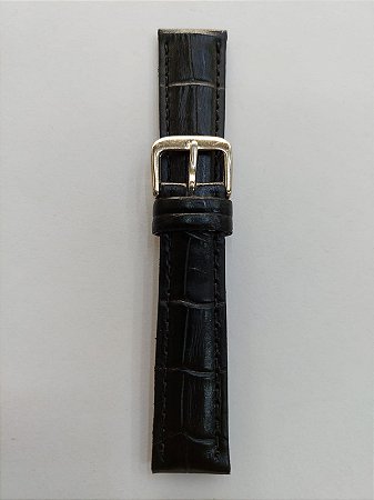 Pulseira em Couro Legítimo, trabalhada, Costurada Cor Preta - Nº 10 ao Nº 24