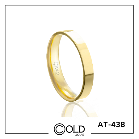 Aliança em Ouro 18k com núcleo em Prata 950 peso médio 1,65 grama Ref.: AT438