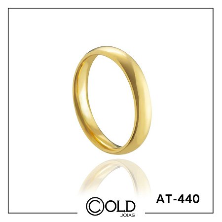 Aliança em Ouro 18k com núcleo em Prata 950 peso médio 3,50 Gramas AT440
