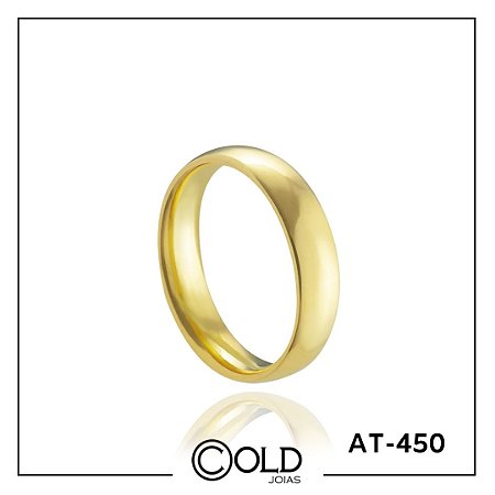 Aliança em Ouro 18k com núcleo em Prata 950 peso médio 4,30 Gramas Ref.: AT450