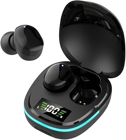 Fone de Ouvido Bluetooth 5.3 Par Sem Fio Duplo Intra Auricular Gamer Com led Display Headset LEF-G9S