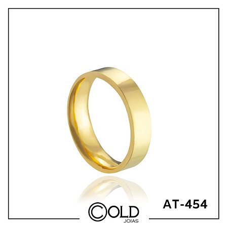 Aliança em Ouro 18k com núcleo em Prata 950 peso médio 4,45 Gramas  AT454