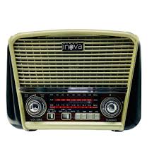 Rádio Retrô AM / FM Hi-Fi Portátil Inova, Dourado / Preto, Ref.: KV-8392