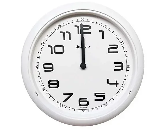 RELOGIO PAREDE EURORA 26X26X5 CM REDONDO LISO - 6517 BRANCO