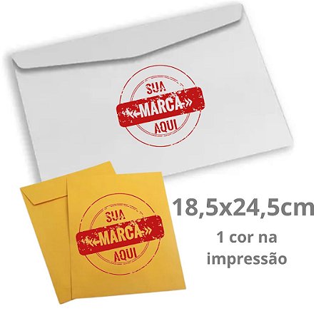 500 Envelopes 18.5x24.8cm, impressão frente 1 cor