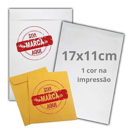 250 Envelopes Carta 17x11cm, impressão frente 1 cor