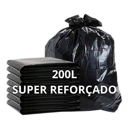 SACO 200L PRETO C/100 SUPER REFORCADO PK