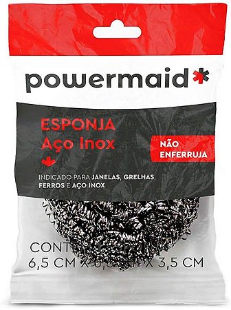 Esponja Aço Inox Limpeza Pesada - Powermaid