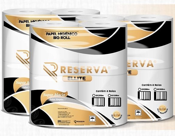 PAPEL HIGIENICO PREMIUM 300M C/8 ELLITE RESERVA