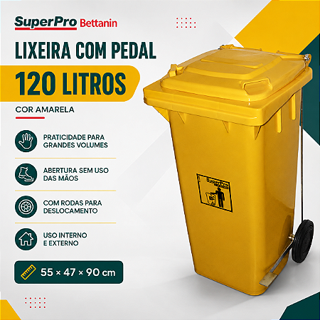 CONTAINER 120L AMARELO 9358AM SUPERPRO
