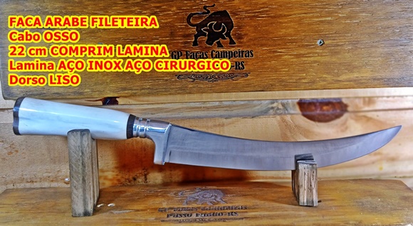 Faca Fileteira Nc2 Cabo Osso Lamina Inox