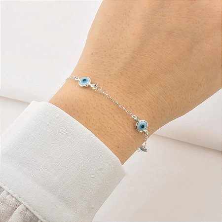 Pulseira Occhio Blanco em Prata 925