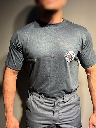 CAMISA CINZA OPERACIONAL - MICRO BORDADO DA PM