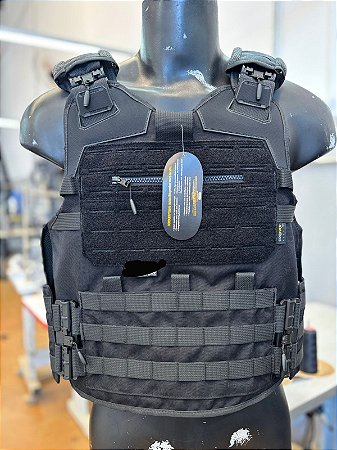 CAPA DE COLETE MODULAR - PRETO| DESIGN TÁTICO E SISTEMA MODULAR