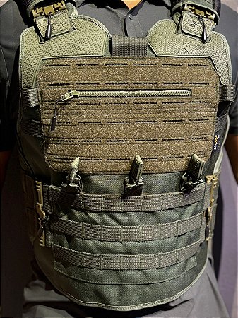 CAPA DE COLETE MODULAR | CAPA DE COLETE MODULAR - VERDE | DESIGN TÁTICO E SISTEMA MODULAR