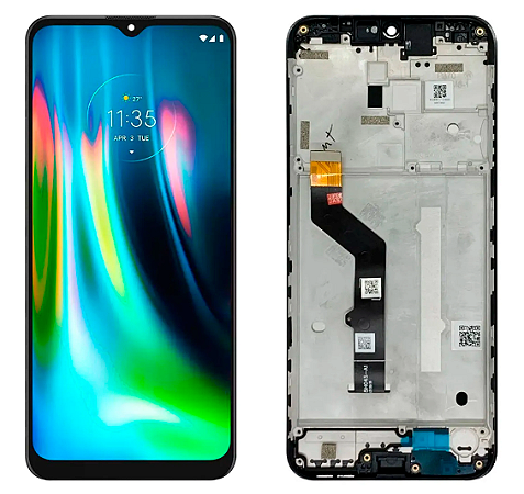 Frontal Moto G9 Play com aro Original Nacional