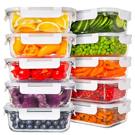 Pote Hermético de vidro 640ML 10 Unidades