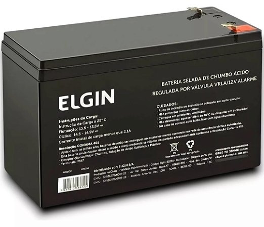 Bateria Selada 12V 7A Elgin Nobreak