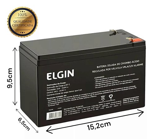 Bateria Selada 12V 7A Elgin Nobreak