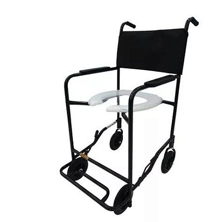 CADEIRA DE RODAS BANHO E SANITÁRIO PRETA