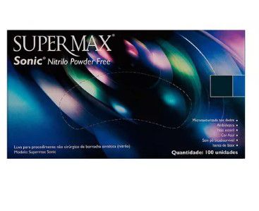 LUVA NITRILICA COBALTO DESCARTAVEL SEM TALCO  SUPERMAX (XG)
