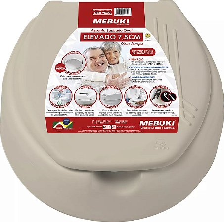 Assento Sanitário Elevado Mebuki  - 7,5cm