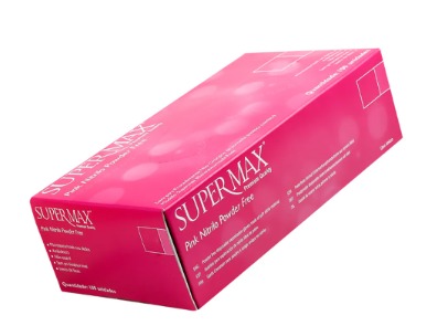 LUVA NITRILICA NAO CIRURGICA SEM PO ROSA C/100UN SUPERMAX (M)