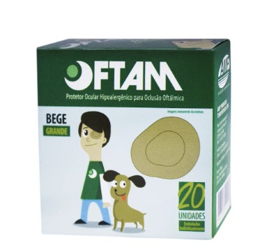 PROTETOR OCULAR HIPOALERGENICO BEGE C/20 UN OFTAMICA TAM G