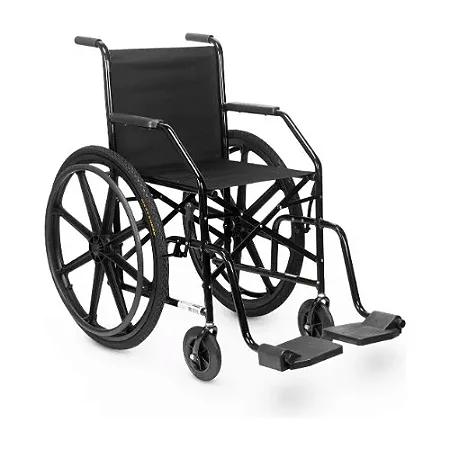 CADEIRA DE RODAS PRETA  ATÉ 85KG NYLON PNEU INFLAVEL CDS 102