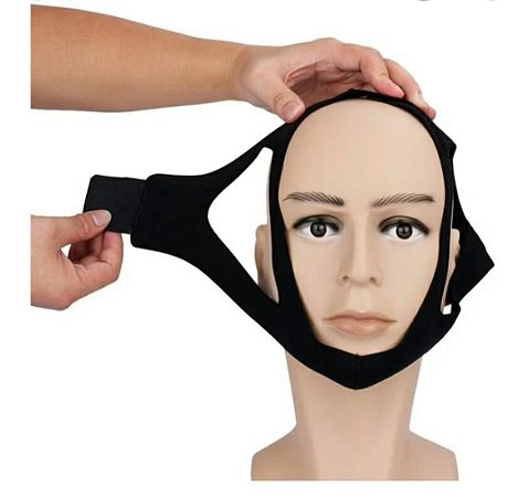 Faixa Mandibular Anti Ronco Preto Ajustavel