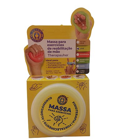 MASSA PARA EXERCICIOS DE REABILITACAO DE MAO -LEVE- AMARELO
