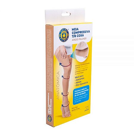 MEIA DE COMPRESSAO 7/8 COXA ANGIO PAUHER ABERTA - M - 20-30