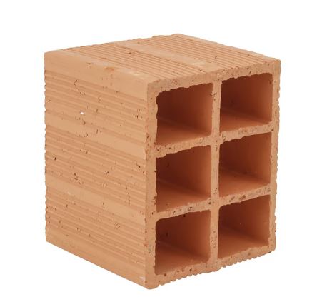 Meio bloco cerâmico 11,5x14x11,5cm