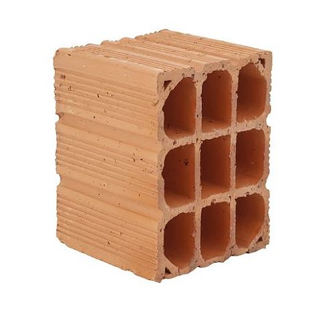 Meio bloco cerâmico 14x19x14cm