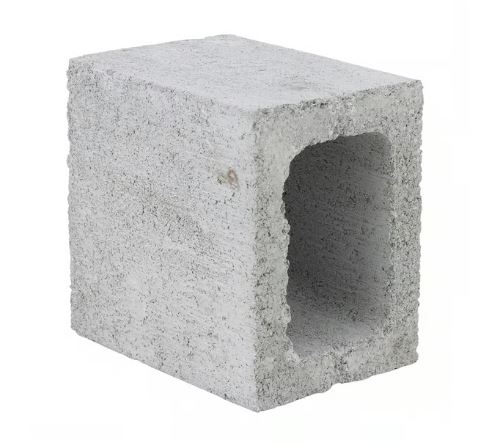 Meio bloco de concreto 19x19x19cm