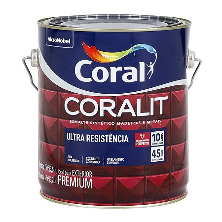 Tinta Esmalte Sintético Base Solvente Coralit Brilhante Branco 3,6L Coral