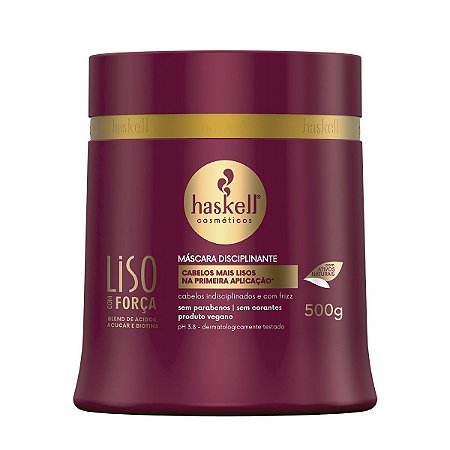 MÁSCARA HASKELL DISCIPLINANTE LISO COM FORÇA 500G