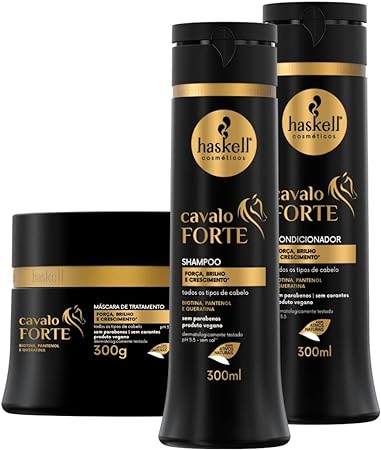 KIT HASKELL CAVALO FORTE SHAMPOO, CONDICIONADOR E MÁSCARA