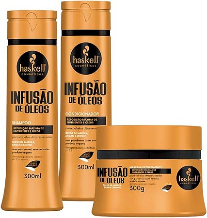 KIT HASKELL INFUSÃO DE ÓLEOS SHAMPOO, CONDICIONADOR E MÁSCARA