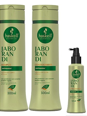 KIT HASKELL JABORANDI SHAMPOO, CONDICIONADOR E TÔNICO