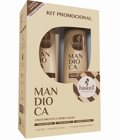 KIT PROMOPACK HASKELL MANDIOCA SHAMPOO E CONDICIONADOR 500ML