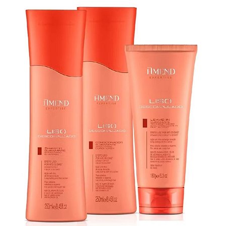 KIT AMEND LISO DESCOMPLICADO - SHAMPOO, CONDICIONADOR E LEAVE IN
