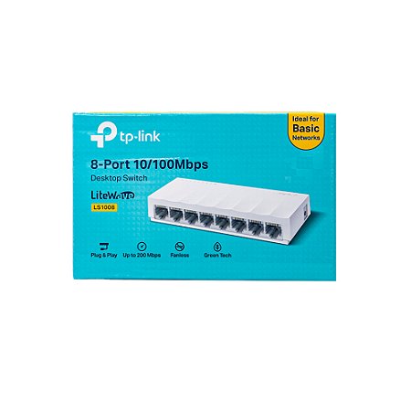 Switch Desktop 8 Portas 100mbps Tp Link Ls1008