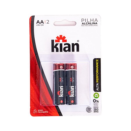 Pilha 2A Alcalina 2 Unidades Kian