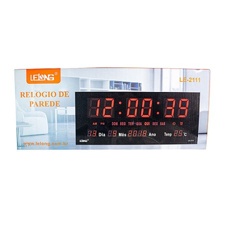 Relógio De Parede Digital Lelong Le2111