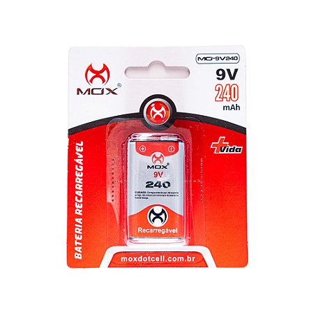 Bateria 9v Recarregável Mox Mo9v240