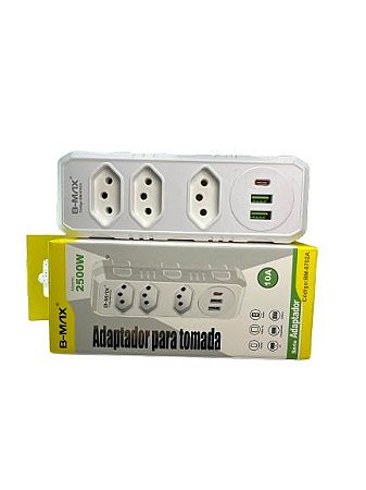 Extensão Sem Fio Usb Tpc 10A 2500w Bmax Bm8702a