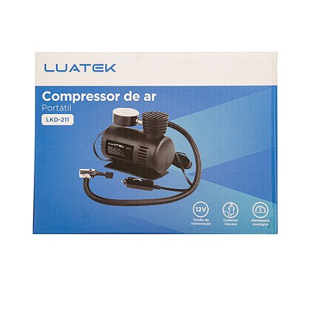 Mini Compressor De Ar Portatil 12V Luatek Lkd211