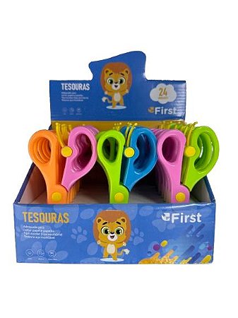 Tesoura Escolar de Plástico First Bm2080